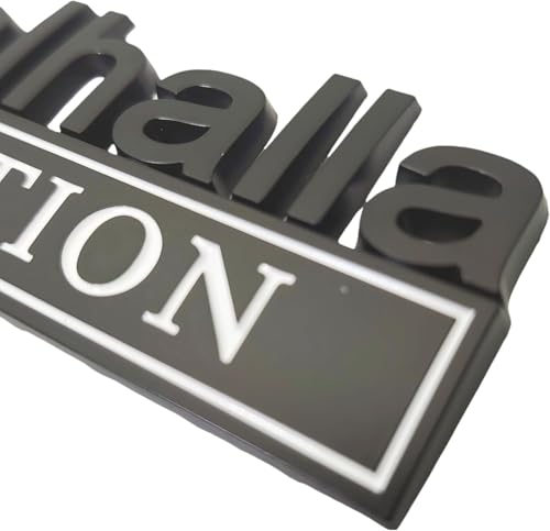 Image of 2pcs Valhalla Edition Metal Car Truck Bumper Emblem 3D Badge Sticker Decal (Black White)