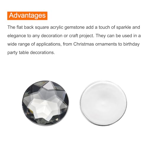 Image of MECCANIXITY Flat Back Round Acrylic Rhinestones,20mm Grey Flatback Crystal Rhinestones for Crafts Clothes Shoes DIY Decoration Gifts 50Pcs