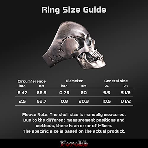 Image of Skull Ring 925 Sterling Silver Handcrafted Gothic Rock Punk Diablo Vintage Cocktail Party Biker Retro [Standard 60021] - Ring Size 9.5