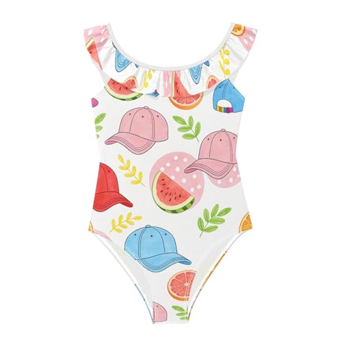 Traje de baño para niña de sandía SyXIOP con gorro natación infantil verano de 3 a 6 años