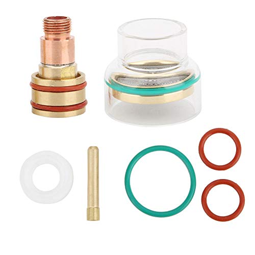 TIG Gas Lens Collets, TFM53NCN TIG Kit de soldadura TIG Torch Glass Cup Collet para WP17/WP18/WP26(1.6mm) Cover
