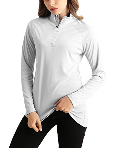 Camisa de manga larga para mujer, SPF 50+, protección solar, para mujer, secado rápido, entrenamiento, senderismo, correr, ejercicio atlético - - XX-Large