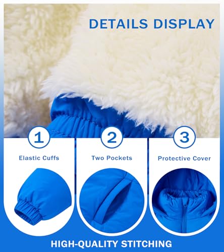 uideazone Boys' Winter Coat Medium Length Warm Hooded Puffer Jacket Down-like Cotton Waterproof Outwear 5-12Y3