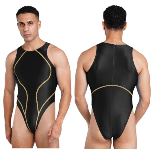 Body de corte alto para hombre y mujer con tejido elastico liso para piscina y carnaval