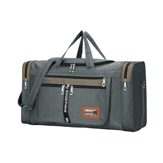TOKSHOP Bolsa Mala Viagem de Mão Ombro Transversal Ajustável Feminina e Masculina Super Grande 60 Litros (Cinza)