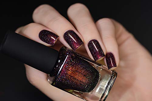 ILNP Bardot - Deep Mahogany Red Holographic Nail Polish - Thumbnail 2