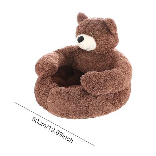 Haustierbett in Bärenform, weiches Plüsch-Bär-Design, waschbare Katzenmatte, Bärenumarmung, niedliches -Hundebett, warme, weiche, beruhigende Hundebetten, Haustierkissen mit rutschfester