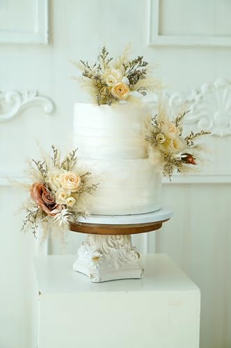 Set de 3 adornos florales para pastel de boda miniatura 3