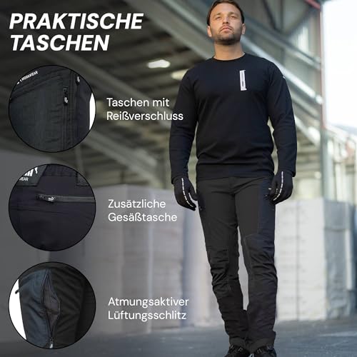 PUMA Workwear Pro-One Adventure Outdoor Wanderhose Herren - Ideal zum Klettern, Bergsteigen, Parkour und mehr – flexibel, verstärkt & strapazierfähig - Outdoor Hosen für Herren - Schwarz - M
