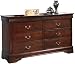 Ashley Furniture Signature Design - Alisdair Dresser - 6 Drawers - Traditional Louis Philippe Style - Dark Brown