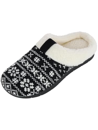 Isotoner Women's Heritage Fairisle Knit Hoodback Slipper4
