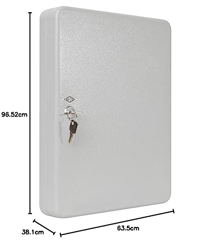 Wedo 10256537X Schlüsselschrank (für 70 Schlüssel, pulverbeschichtetes Stahlblech 28 x 6 x 37 cm, Sicherheitsschloß inklusive 2 Schlüssel) lichtgrau
