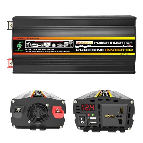 GkgWuxf Inversores para Vehículos | Convertidor de CA para Coche 12V a 220V, Cargador de Coche Eléctrico, Adaptador para Encendedor de Conectar, 6 Funciones de Protección, Carga Fácil