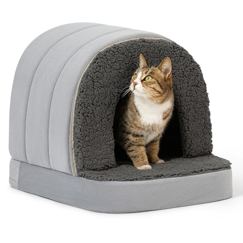 Pelzin Orthopedic Dog Bed House - Dog House Indoor with Egg-Crate Foam - Tent Bed with Waterproof Lining & Nonskid Bottom, Ideal for Small Breeds & Fits 24-Inch Crate - 23