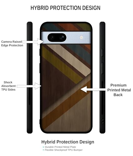 Image of Colorful Wooden Pattern Design Premium 2D Printed Metal Back Case Cover for Google Pixel 7A 5G