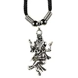 Ganesh Jewelry: White Metal Dancing Ganesha Necklace