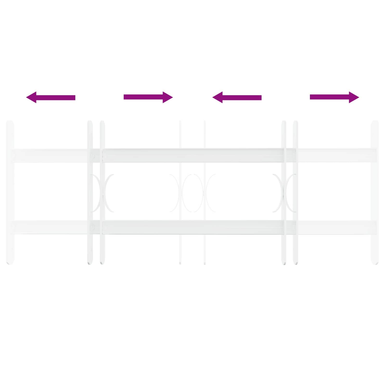 Juego de 3 rejillas de seguridad para ventanas de acero galvanizado, 2 barras transversales ajustables de 43 a 74 cm, montaje horizontal para ventanas exteriores, sótano, fachada, protección