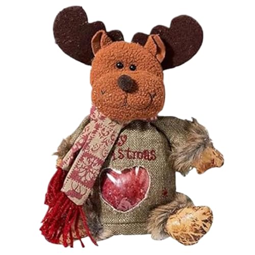 クリスマス・トリートバッグ - 3Dサンタ・雪だるま・トナカイ付きポーチ | ジッパー付き クリスマスパーティー 季節 お菓子・フルーツ 保管袋