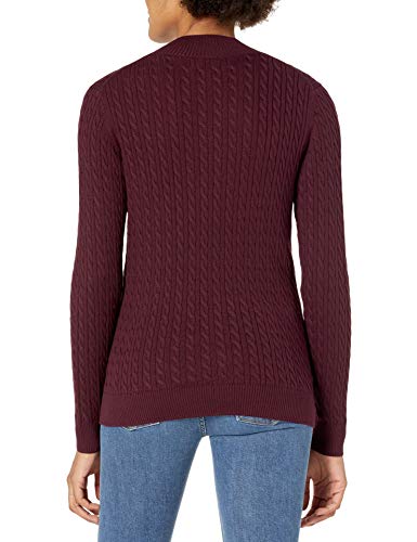 Amazon Essentials Women's Classic-Fit Lightweight Cable Long-Sleeve Mock Neck Sweater2