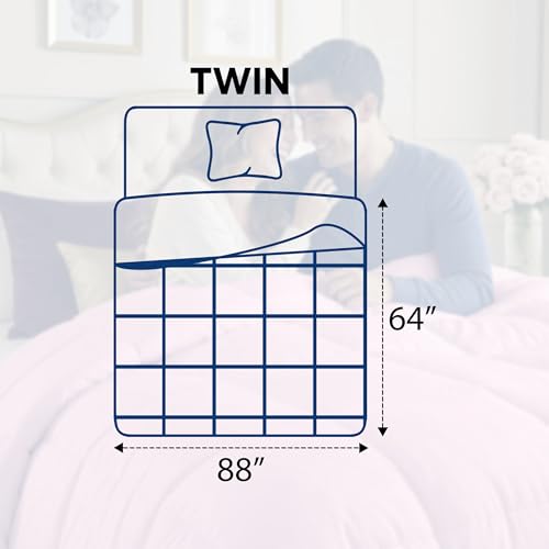 Image of Utopia Bedding Comforters Twin Size, All Season Duvet Insert, Down Alternative Box Stitched Bed Comforter with Corner Tabs, Machine Washable (Pink)