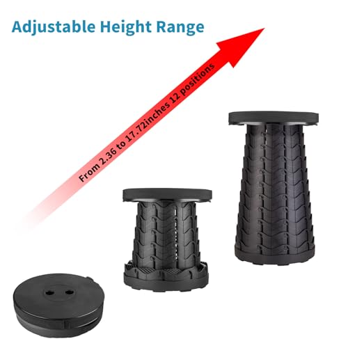 Image of 2-Pack Collapsible Stool, Load Capacity 400lbs, Lightweight Yet Sturdy, Upgraded Portable Stool for Camping Fishing Hiking BBQ