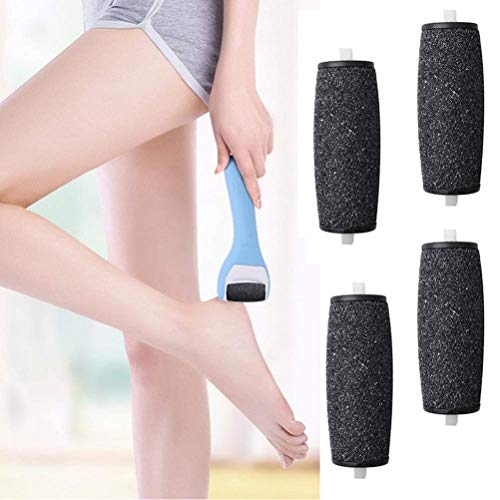 Rodillos de Lima para Pies,4 Piezas Negro Rodillos de Rugosos Rodillos Lijadores para Recambio de Velvet Smooth Electrónica Velvet Smooth Wet&Dry