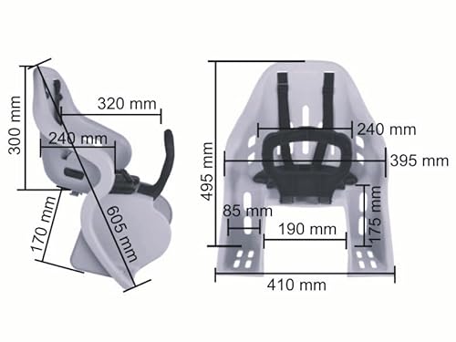 CADEIRINHA TRASEIRA KID BIKE GRAFITE COM VERMELHO