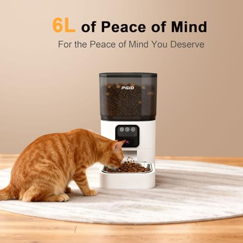 Automatic Cat Feeder with 1080P HD Wide Angle Camera, 6L Food Dispenser with WiFi App Control, Night Vision, Smart Pet Feeder for Cats and Dogs - Image 5