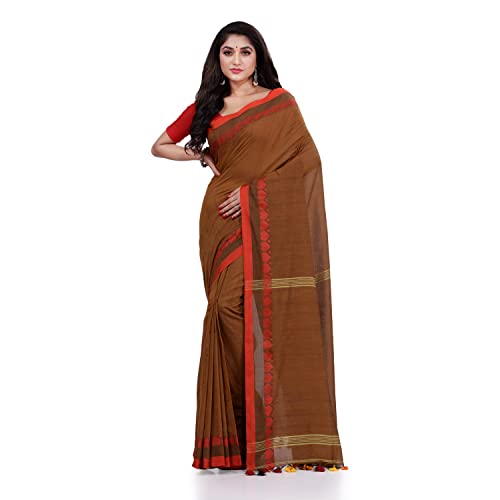 Image of dB DESH BIDESH Women`s cotton saree for woman handloom cotton georgette silk party, wear latest, loveria new, collection farewell soft mulmul linen cotton sarees for women with unstitched blouse