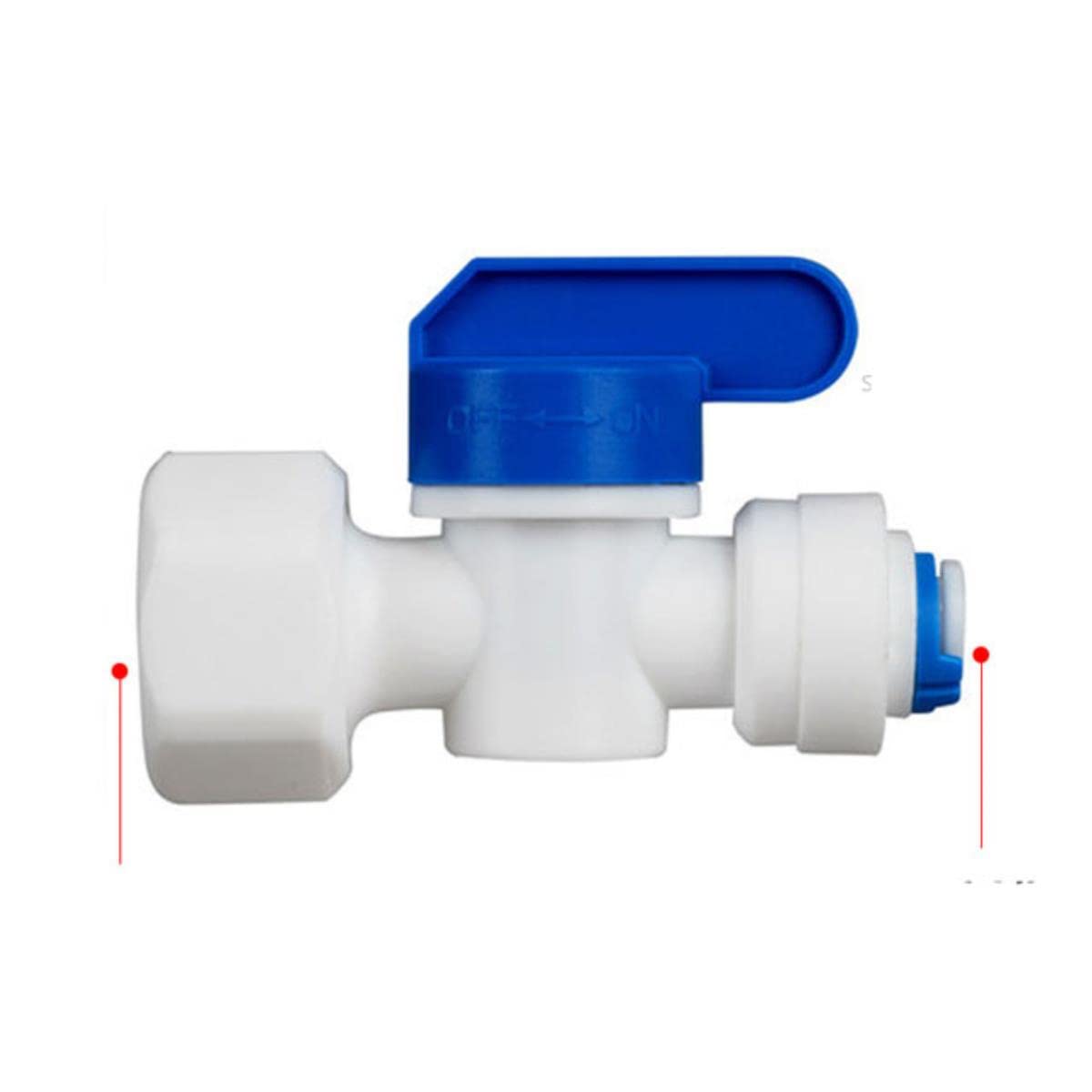 RO Wasser-Kugelhahn aus Kunststoff, gerade, 1/4 Zoll, 3/8 Zoll, Außendurchmesser, Schnellanschluss, 1/4 Zoll, 3/8 Zoll, männlich, 1/2 Zoll weiblich, Reveser-Osmose-Armatur, HF-1l4 bis 1l2