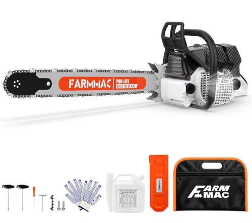 FARMMAC F660VW 92cc Gas Chainsaw, 42 Inch Alloy Bar & Chain, 5.2KW 7HP 2-Cycle Gasoline Chainsaw, Professional Chainsaw for Extra-Large Felling, and Heavy-Duty Forestry โ Compatible with MS660 G660