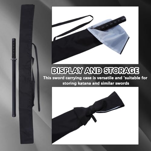 Image of GORGECRAFT Sword Carrying Bag Black Polyester Katana Ninja Sheath Cover Storage Holder Carry Case Bokken Bags with Adjustable Back Strap