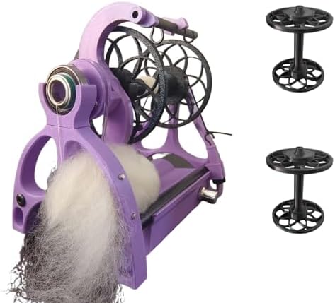 Electric Fiber Wheel - Wool Knitting Wheel with 3 Spools for Easy Yarn Crafting, Black - Perfect for Knitters and Crafters, Lightweight and Portable Spinning Tool