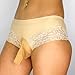 Stretchy Mens Sissy Panties Briefs With Lace (1, Tan Closed Sheath)