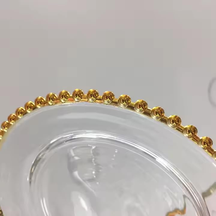Set 50 Platos dorados redondos acrílicos 13 pulg miniatura 4