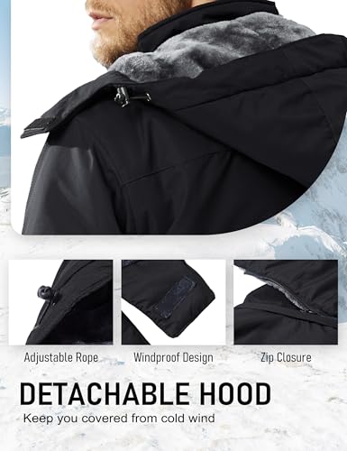 Image of MAGCOMSEN Winter Snow Jacket Ski Warm Fleece Parka with