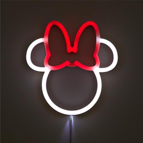 Disney Minnie Mouse Neon Figural LED Hanging Wall Art Kids Bedroom & Playroom Wall Dcor 6.8 x 11
