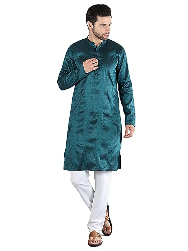 Image of Uri and MacKenzie Embroidery Silk Men's Kurta Pyjama Set