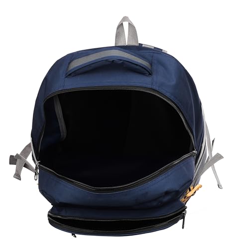 Image of 65L Heavy Duty Hiking & Trekking Rucksack Bag | Waterproof Travel Backpack with Adjustable Compression Buckles for Men & Women | Camping, Outdoor & Sports Bag (Navy Blue)