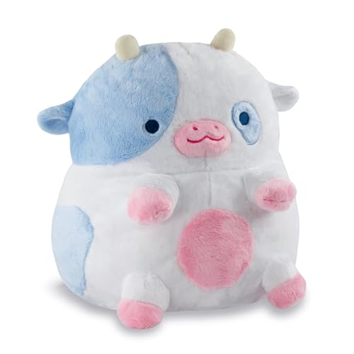 Image of Heatable Scented Cow Plush for Period Cramp Relief & Emotional Support, Microwavable Soft Toy Plushies, Coolable Stuffed Animal for Anxiety, Cute Heating Pad for Pain Relief (Blueberry)