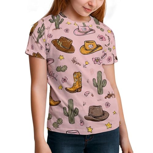 Kids Girls 100% Cotton T-Shirts Casual Short Sleeve Crewneck Tees 3-15 Years