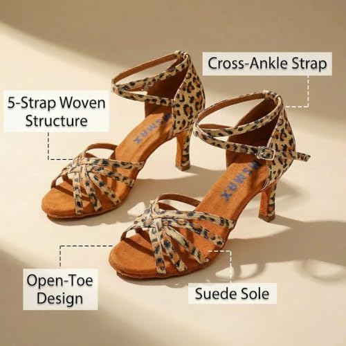 Image of MSMAX Women's Practice Ballroom Dancing Shoes Indoor Performance Latin Dance Shoes for Woman