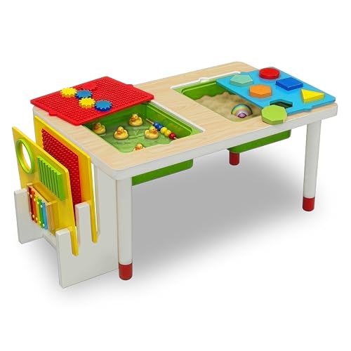 Image of Play and Learn Sensory Table for Kids, White/Primary
