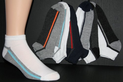 6 Pairs MENS TRAINER SOCKS-White/Grey/Black/Navy UK 7-11