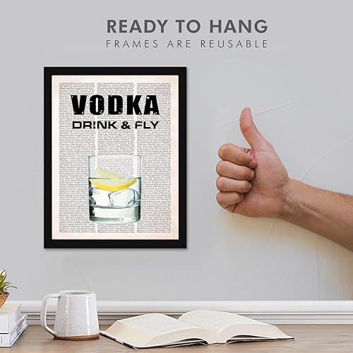 Image of Chaka Chaundh - Alcohol Quotes Frames - Bar Quotes with Frames - Beer, Whisky Quotes Wall Frames - Rum, Vodka Quote for Poster Decor - (14 X 11 Inches) (Vintage Newspaper - Set of 4 - Bar Framed Poster)