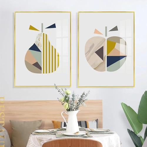 Tableau images pour cuisine moderne affiche murale fruits géométriques 40x60