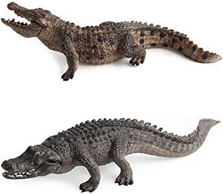DOYIFUN 2 Pcs Simulated Crocodiles Model Figure Toy, Realistic Alligator Figurines Collection Playset Science Educational Props