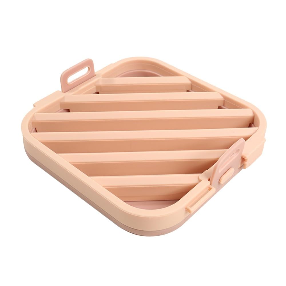 Aundhegrtt Multifunctional Grilling Pan, Baking Kitchen Accessory, Oil-Control Air Fryer, Silicone Barbecue Rack Yellow