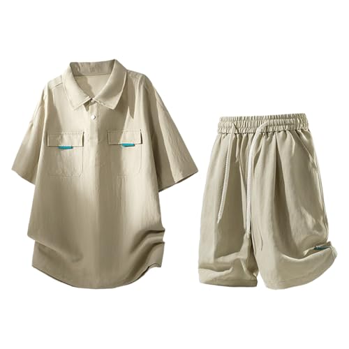 Ensemble manches courtes taille plus homme short ample vêtement été grande taille