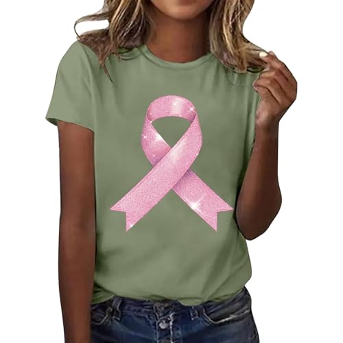 Shirts for Women Breast Cancer Shirt Pink Ribbon Tee Breast Cancer Awareness Inspirational Tops Survivor Gifts Tees - image 1